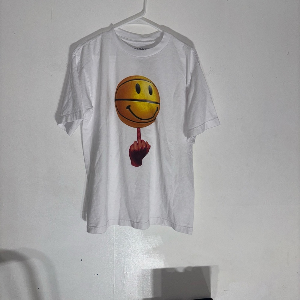 Kids White Tee with Smiley Face Graphic